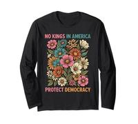 No Hay Reyes Democracia Flores Vintage Manga Larga