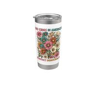 No Hay Reyes Democracia Flores Vintage Vaso térmico de acero inoxidable de doble pared