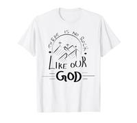 No Hay Roca como Nuestro Dios Cristiano Camiseta gráfica económica, Hombre, Blanco, M