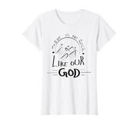 No Hay Roca como Nuestro Dios Cristiano Camiseta gráfica económica, Mujer, Blanco, L