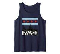 No Hay Soldados en Nuestras Calles Chicago Flag Skyline Camiseta sin Mangas