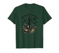 No Hay Tal Cosa como demasiados Libros Leyendo Arte Camiseta, Hombre, Verde Bosque, L