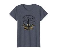 No Hay Tal Cosa como demasiados Libros Leyendo Arte Camiseta, Mujer, Azul Jaspeado, L