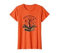 No Hay Tal Cosa como demasiados Libros Leyendo Arte Camiseta, Mujer, Naranja, XXL