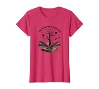 No Hay Tal Cosa como demasiados Libros Leyendo Arte Camiseta, Mujer, Rojo Jaspeado, XL