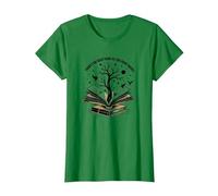 No Hay Tal Cosa como demasiados Libros Leyendo Arte Camiseta, Mujer, Verde Kelly, L