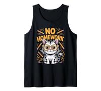 No Hay Tarea de diseño de Gato de Regreso a la Escuela Camiseta sin Mangas