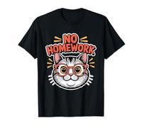 No Hay Tarea Gato Divertido de Regreso a la Escuela Camiseta