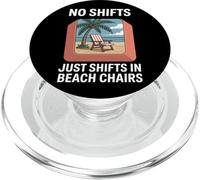 No hay turnos solo turnos en sillas de playa Día del Trabajo PopSockets PopGrip para MagSafe