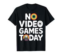 No hay videojuegos hoy Funny Gamer Rainbow Sad Stick Man Camiseta