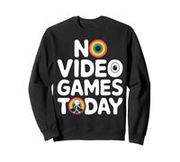 No hay videojuegos hoy Funny Gamer Rainbow Sad Stick Man Sudadera