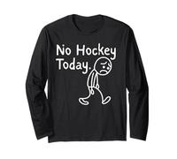 No Hockey Today Funny Sad Stickman Hockey Player Humor Manga Larga