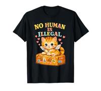 No Human Is Illegal Cute Kitten Wings Retro Maleta Camiseta