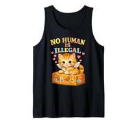 No Human Is Illegal Cute Kitten Wings Retro Maleta Camiseta sin Mangas