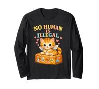 No Human Is Illegal Cute Kitten Wings Retro Maleta Manga Larga