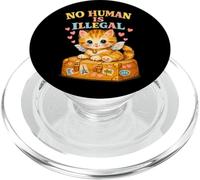 No Human Is Illegal Cute Kitten Wings Retro Maleta PopSockets PopGrip para MagSafe