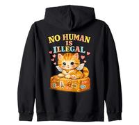 No Human Is Illegal Cute Kitten Wings Retro Maleta Sudadera con Capucha