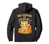 No Human Is Illegal Cute Kitten Wings Retro Maleta Sudadera con Capucha
