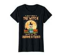 No Importa la Bruja Cuidado con Labrador Retriever Halloween Camiseta gráfica económica, Mujer, Negro, XL