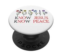 No Jesus No Peace Christian Be Still & Know Jesus Know Peace PopSockets PopGrip Adhesivo