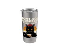 No juzgo The Second Glass Respect It Cat Vaso térmico de acero inoxidable de doble pared