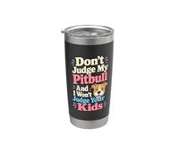 No juzgues a mi amante de las patas de mi perro Pitbull Vaso térmico de acero inoxidable de doble pared