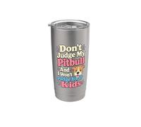 No juzgues a mi amante de las patas de mi perro Pitbull Vaso térmico de acero inoxidable de doble pared