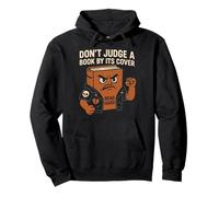 No juzgues un libro por su portada - Mean Book Cartoon Pun Sudadera con Capucha
