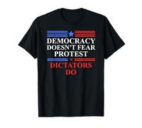 No Kings America Democracy Doesn'T Fear Protest Dictators Do Camiseta