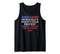 No Kings America Democracy Doesn'T Fear Protest Dictators Do Camiseta sin Mangas