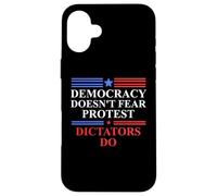 No Kings America Democracy Doesn'T Fear Protest Dictators Do Carcasa para iPhone 16 Plus