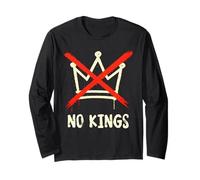No Kings Day Protest Movement, Crown with Red X Crossed Out Manga Larga