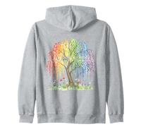 No Kings In America Arco Iris Acuarela Árbol Art LGBTQ Sudadera con Capucha