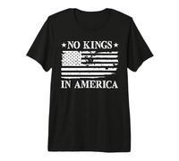 No Kings In America Bandera de Estados Unidos Diseño de Democracia Camiseta Premium
