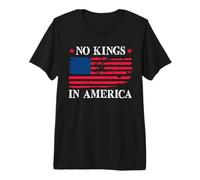 No Kings In America Bandera de Estados Unidos Diseño de Democracia Camiseta Premium