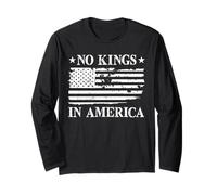 No Kings In America Bandera de Estados Unidos Diseño de democracia Manga Larga