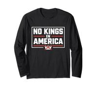 No Kings In America Bold Protestan Democracia Mensaje Manga Larga