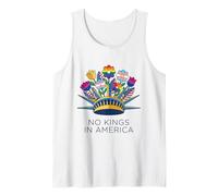 No Kings In America Corona Floral Orgullo LBGTQ Camiseta sin Mangas