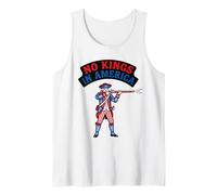 No Kings In America Guerra Revolucionaria 1776 Patriota Camiseta sin Mangas