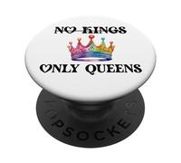 No Kings in America Only Queens Gay Pride Queer LGBTQ Ally PopSockets PopGrip Adhesivo