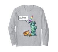 No Kings In America Pixel Art LGBTQ Pride Libertad Manga Larga
