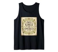 No Kings In America Póster rústico Vintage 1776 patriótico Camiseta sin Mangas