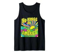 No Kings In America Psicodélico Retro 60s Hippie Sun Camiseta sin Mangas