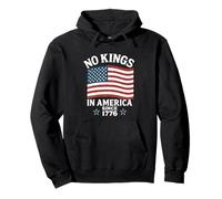No Kings in America Since 1776 - Bandera estadounidense envejecida 4ª Sudadera con Capucha