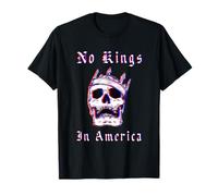 No Kings In American Retro Glitch Style Gráfico Político Camiseta