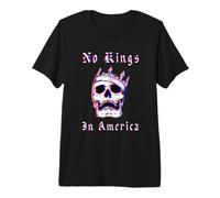 No Kings In American Retro Glitch Style Gráfico Político Camiseta Premium
