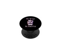 No Kings In American Retro Glitch Style Gráfico Político PopSockets PopGrip Adhesivo