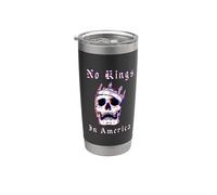 No Kings In American Retro Glitch Style Gráfico Político Vaso térmico de acero inoxidable de doble pared