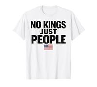 No Kings Just People Libertad Igualdad USA Bandera Texto Gráfico Camiseta