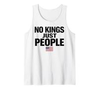 No Kings Just People Libertad Igualdad USA Bandera Texto Gráfico Camiseta sin Mangas